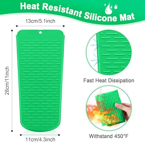 Shappy 2 Pieces Flat Iron Case Heat Resistant Travel Bag Hot Curling Iron Case Cover Holder Neoprene Straightener Holder and Silicone Hot Tools Flat Travel Sleeve(Frond Style) - Image 4