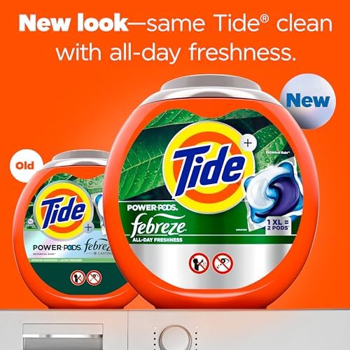 Tide Power Pods Laundry Detergent Pacs with Febreze Freshness with Odor Eliminators, Botanical Rain Scent, 45 Count - Image 2