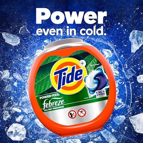 Tide Power Pods Laundry Detergent Pacs with Febreze Freshness with Odor Eliminators, Botanical Rain Scent, 45 Count - Image 5
