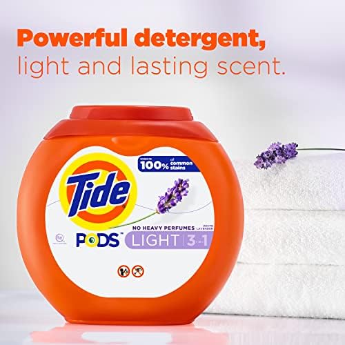 Tide PODS Light Laundry Detergent Pacs, 76 Count, White Lavender Scent, Powerful Clean with a Light and Lasting Scent - Image 2