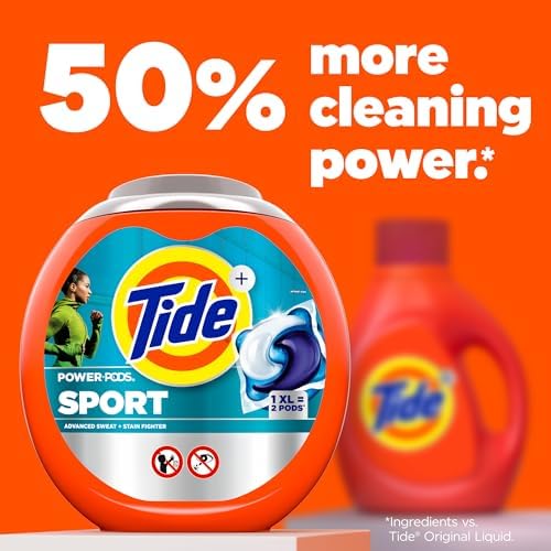 Tide Power Pods Laundry Detergent Pacs with Febreze Sport, 32 Count, Febreze Freshness with Sport Odor Defense - Image 7