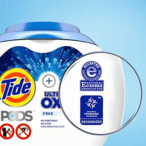 Tide PODS Ultra OXI Free Laundry Detergent Pacs, National Eczema Association and National Psoriasis Foundation Recommended, 57 count - Image 10