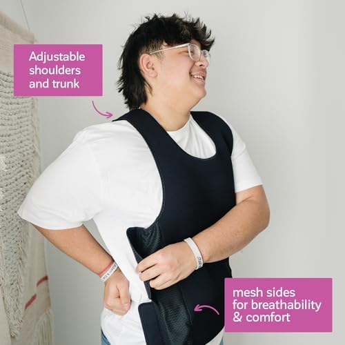 Fun and Function - Black Weighted Compression Vest for Kids & Adults - Calming Weighted Vest for Sensory Issues - for Toddlers, Kids, Teens & Adult - Black Color is 1" Longer - Image 4