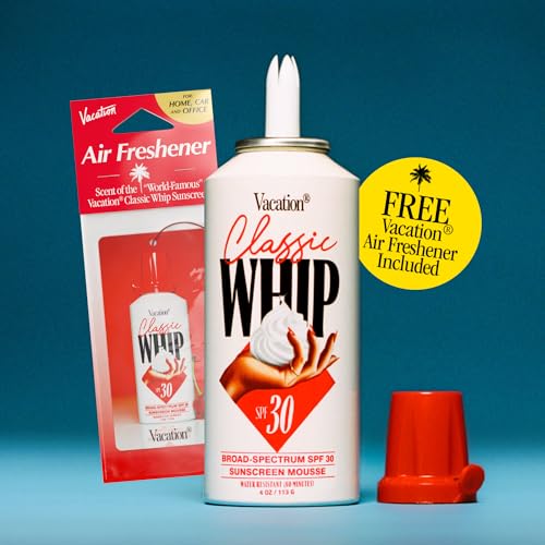 Vacation Classic Whip SPF 30 & Air Freshener Bundle, Whipped Sunscreen Mousse, Water-Resistant, Hydrating, "Lighter-Than-Air" Feel, Dermatologist-Tested, Vegan, 4 Oz. - Image 5