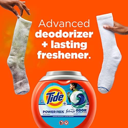 Tide Power Pods Laundry Detergent Pacs with Febreze Sport, 25 Count, Febreze Freshness with Sport Odor Defense - Image 3