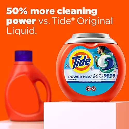 Tide Power Pods Laundry Detergent Pacs with Febreze Sport, 25 Count, Febreze Freshness with Sport Odor Defense - Image 4