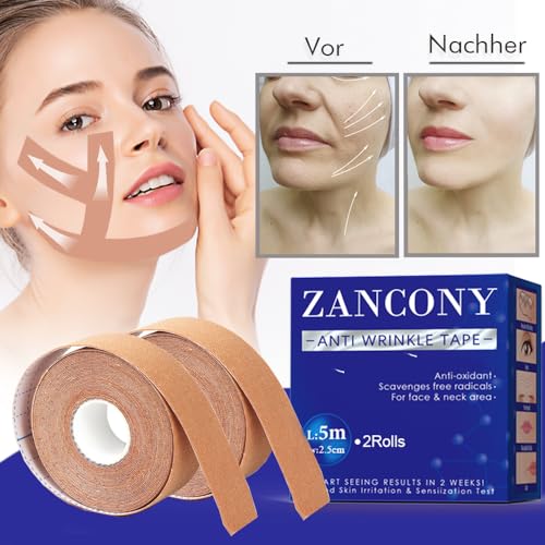 Anti-Wrinkle Tape Facial Myofascial Lift-Smoothes Wrinkles Suits for All Parts of The Face and Neck - Forehead Fines Nasolabial Folds Crow's Feet Necklines etc, 2.5CM*2Rolls - Image 3