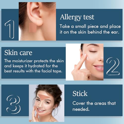 Anti-Wrinkle Tape Facial Myofascial Lift-Smoothes Wrinkles Suits for All Parts of The Face and Neck - Forehead Fines Nasolabial Folds Crow's Feet Necklines etc, 2.5CM*2Rolls - Image 5