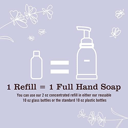 MRS. MEYER'S CLEAN DAY Foaming Hand Soap Concentrated Refills, 4 Concentrated Refills (2 Fl. Oz each), Lavender Scent, Makes 40 Fl. Oz. of Foaming Soap Total - Image 4