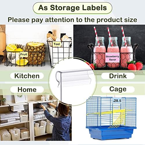 Tatuo 200 Pcs Plastic Wire Shelf Label Holders Clear Reusable Price Tags Display Shelf for Pantry Retail Merchandise Supermarket Bins Clip on Price Labels Signs for Card Shop Market Basket - Image 5
