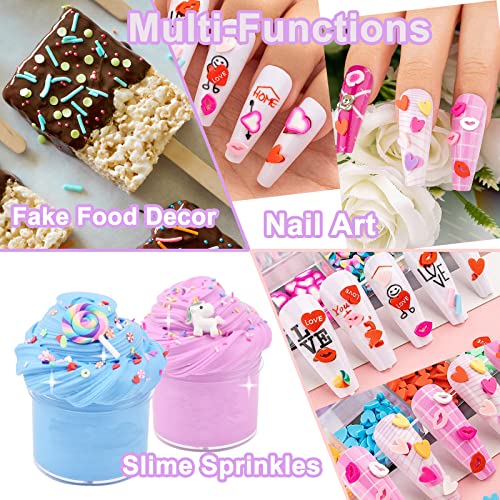 Fake Sprinkles 12 Jars 180g Polymer Clay Sprinkles Fake Candy Sprinkles Faux Sprinkle for Resin Slime Craft Plastic Sprinkle Nail Art Phone Case DIY Shaker Card Filler (12 Mixed Colors-180G) - Image 6