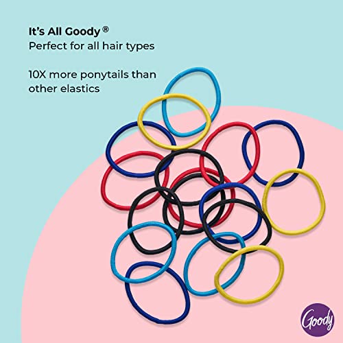 Goody Ouchless Elastic Hair Tie - 17 Count, Assorted Colors - 4MM for Medium Hair - Pain-Free Hair Accessories for Men, Women, Boys, and Girls - Perfect for Long Lasting Braids, Ponytails, (Pack of 3) - Image 4