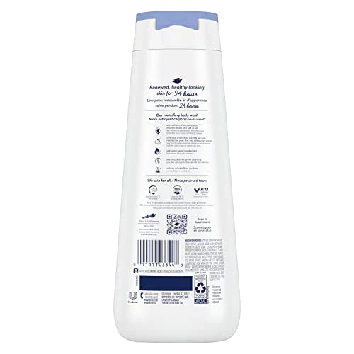 Dove Body Wash Anti-Stress Blue Chamomile & Oat Milk 4 Count for Renewed, Healthy-Looking Skin Moisturizing Gentle Skin Cleanser with 24hr Renewing MicroMoisture 20 oz - Image 2