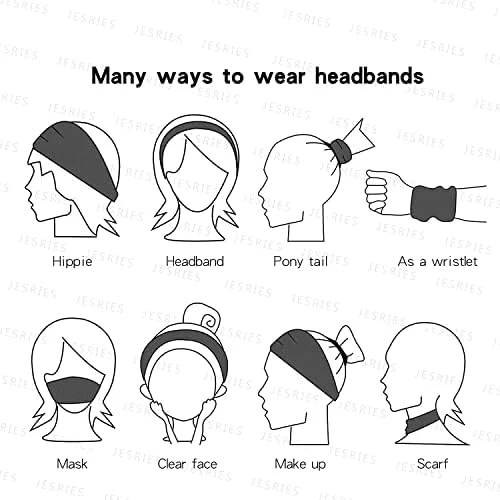 Women's Workout Headbands Non Slip Sport Sweatbands Yoga Hairbands for Travel Fitness Athletic Elastic Moisture Wicking for Girls - Image 4