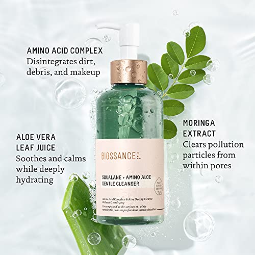 Biossance Squalane + Amino Aloe Gentle Cleanser. Foaming Gel Face Wash to Deeply Clean Pores and Remove Makeup. Hydrating, Non-Stripping Formula (6.76 fl oz) - Image 3
