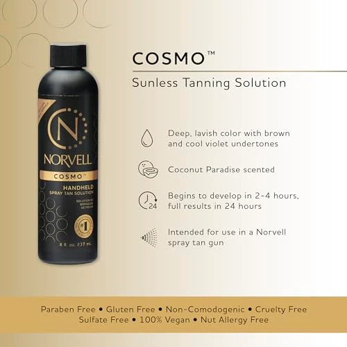 Norvell Spray Tan Solution, Cosmo, Blend of Warm Brown & Cool Violet-Brown Undertones, 8 fl. oz. - Long-Lasting, Handheld Self-Tanning Spray with Tomato Seed Extract, Aloe Leaf - Image 2
