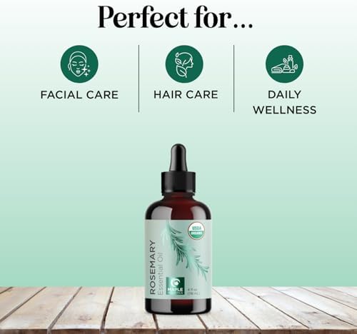 Certified Organic Rosemary Oil for Hair - Extra Large 100% Pure USDA Organic Rosemary Essential Oil for Hair Skin and Nails - Organic Hair Oil for Dry Scalp Treatment and Enhanced Volume and Shine - Image 5