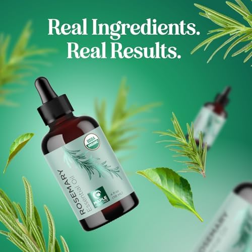 Certified Organic Rosemary Oil for Hair - Extra Large 100% Pure USDA Organic Rosemary Essential Oil for Hair Skin and Nails - Organic Hair Oil for Dry Scalp Treatment and Enhanced Volume and Shine - Image 9