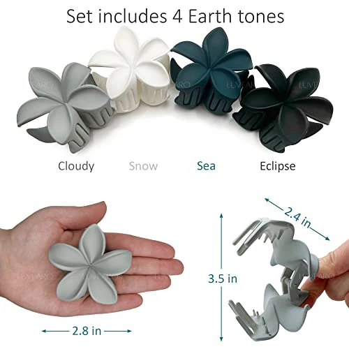 Flower Hair Clips for Women 2.8 Inch for Thick Thin Curly Hair Accessories, Cute Girl Gifts, Strong Hold, Decorative Matte Colors - Image 6