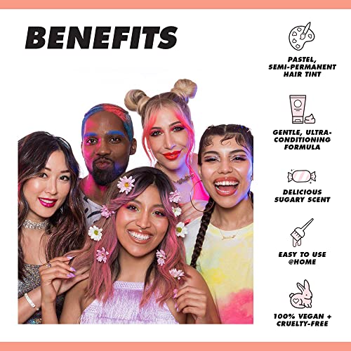 Lime Crime Pastel Colored Unicorn Hair Tint (Orange Cream) - Damage & Ammonia-Free Semi-Permanent Hair Color Conditions & Moisturizes - Temporary Hair Dye Kit Has Sugary Citrus Vanilla Scent - Vegan - Image 4