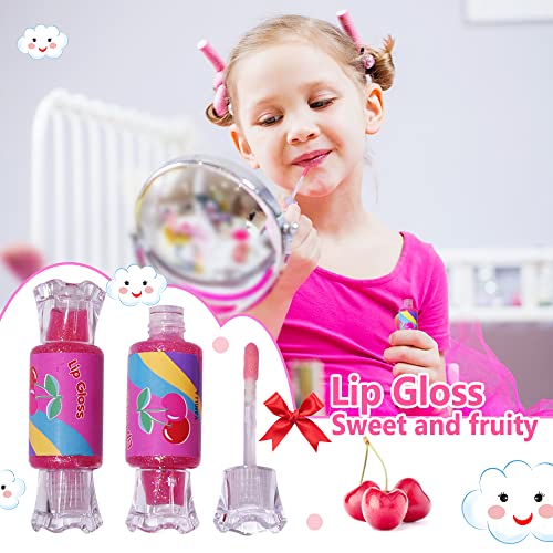 Cute Lip Gloss for Kids, 6PCS Glitter Girls Lip Gloss Set with Shape of Candy, Assorted Flavors Hydrating Lip Balm Party Favor Make-up for Girls and Teens Ages 8-12 - Image 3