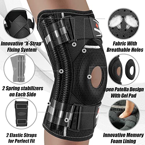 NEENCA Professional Knee Brace for Knee Pain, Medical Knee Support with Patented X-Strap Fixing System, Great Support and Stability for Joint Pain, Arthritis, Meniscus Tear, ACL, PCL, Runner, Sports - Image 2