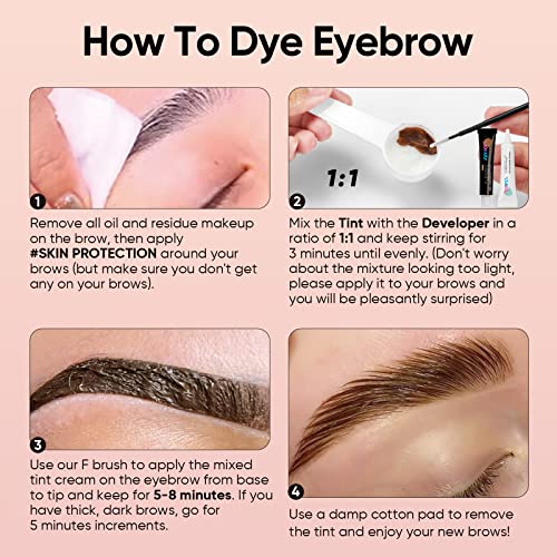 Libeauty Eyelash and Eyebrow Color Kit Brown Instant Hair Color Kit for Lash and Brow Perfect Partner for Lash Perm/Lift/Lamination Treatment Voluminous Coloring - Image 4