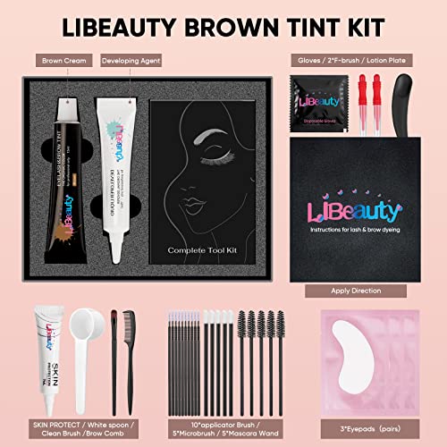Libeauty Eyelash and Eyebrow Color Kit Brown Instant Hair Color Kit for Lash and Brow Perfect Partner for Lash Perm/Lift/Lamination Treatment Voluminous Coloring - Image 7