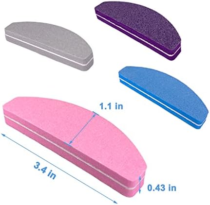 80 Pcs Nail Buffers, Buffer Block Nail Files Bulk for Acrylic Nails and Natural Nails Double Sided 100/180 Grit Portable Washable Sanding Buffing Buffers Arc Shape (80Pcs Multicolor) - Image 5