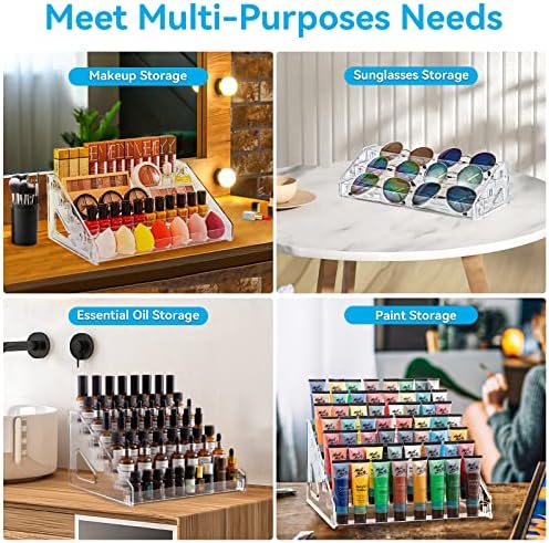 Nail Polish Organizer Acrylic Display Rack for Nail Polish Holder Sunglasses Organizer Essential Oils Holder Clear Eyeglasses Display Case Makeup Organizer - Image 2