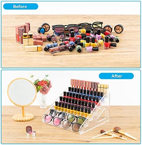 Nail Polish Organizer Acrylic Display Rack for Nail Polish Holder Sunglasses Organizer Essential Oils Holder Clear Eyeglasses Display Case Makeup Organizer - Image 5