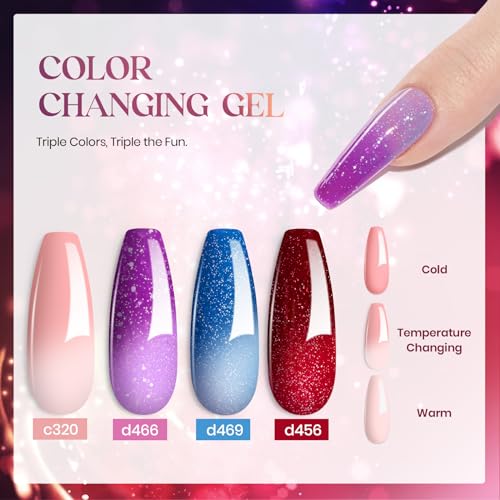 beetles Gel Polish Set Glitter Red Burgundy Blue Green Nude White Pink Purple Fall Gel Nail Polish 39Pcs Valentine's Day Gift for Girls with Base Matte Glossy Top Coat Soak Off Uv LED Nail Lamp Needed - Image 6