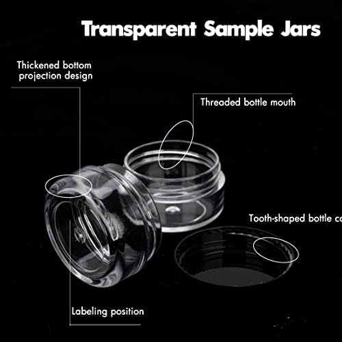 5 Gram Sample Containers with Lids, 200 Count 5ML Sample Jars, Empty Cosmetic Containers with Lids, Small Makeup Travel Containers for Glitter, Lotion, Cream, Beads, with Labels, Mini Spatulas - Image 2