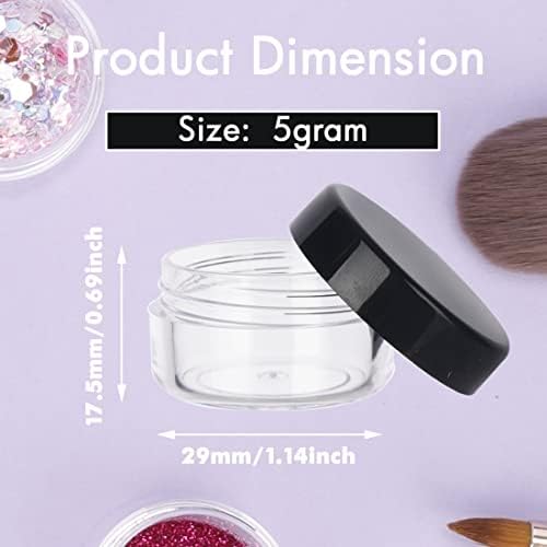 5 Gram Sample Containers with Lids, 200 Count 5ML Sample Jars, Empty Cosmetic Containers with Lids, Small Makeup Travel Containers for Glitter, Lotion, Cream, Beads, with Labels, Mini Spatulas - Image 3