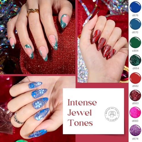 beetles Gel Polish Liner Nail Art Set, 50 Colors Spring Summer Reflective Glitter Pink Red Blue Green Silver Gel Polish Soak Off UV Built Thin Brush in Bottle Nail Design Polish Rainbow Nails - Image 6