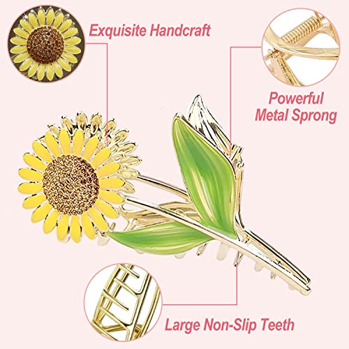 Flower Metal Hair Claw Clips 6 Pcs Cute Large Tulip Hair Claw NonSlip Hair Barrettes Strong Hold Hair Clamps Fashion Hair Accessories for Woman Girls with Long Thick Thin Curly Hair (B Style) - Image 3