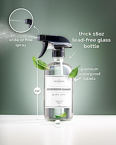 Vine Creations Glass Spray Bottles, 2 Pack Glass Spray Bottles for Cleaning Solutions, Plant Misters for Inside, Clear Glass Spray Bottle for hair, 16 oz Mister Spray Bottle with Waterproof Labels - Image 4