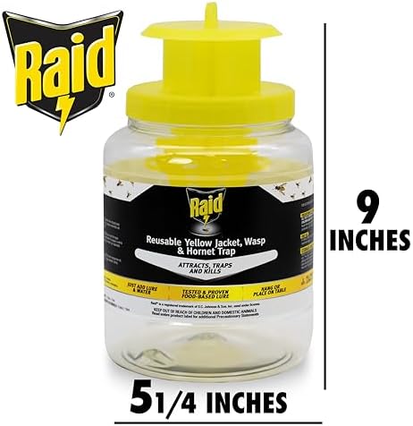 Raid Reusable Yellow Jacket, Wasp & Hornet Trap, Hanging Wasp Trap - Image 2