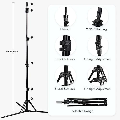 Neverland Beauty & Health 23 Inch Wig Stand Tripod with Head,Wig Head Stand with Mannequin head,Mannequin Head Stand with Canvas Head for Wigs,Manikin Head Set for Wigs Making Display - Image 8