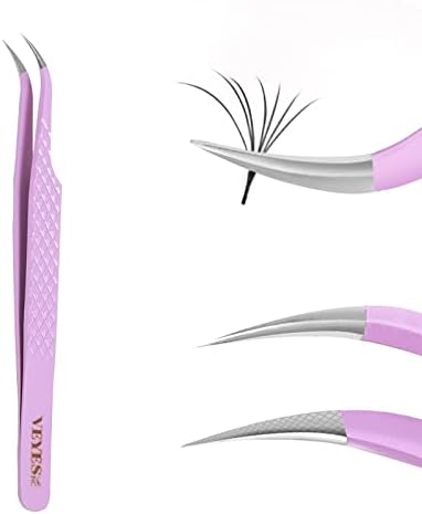VEYES INC Fiber Tip Eyelash Extension Tweezers Volume J45 Lash Tweezers For Professional Eyelash Extension Tool