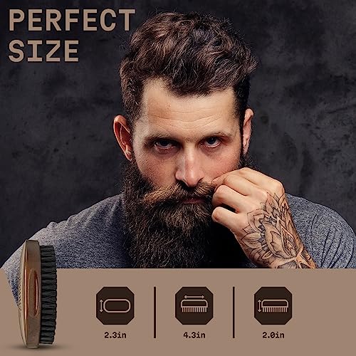 Striking Viking Boars Hair Beard Brush for Men - 4.2" Ergonomic Design with Naturally Derived Beach Wood - For Men's Beard & Mustache Care - Image 4