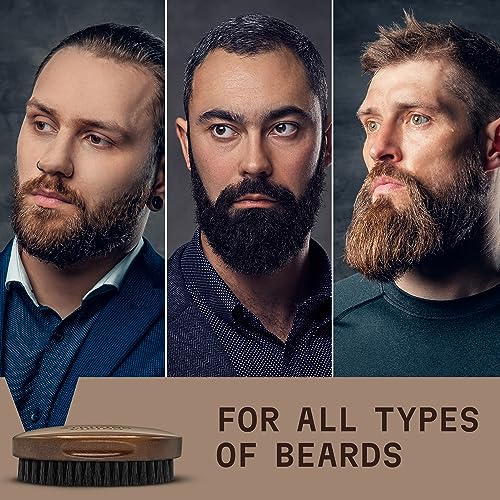 Striking Viking Boars Hair Beard Brush for Men - 4.2" Ergonomic Design with Naturally Derived Beach Wood - For Men's Beard & Mustache Care - Image 6