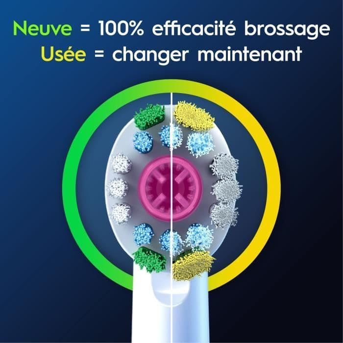 Oral-B Pro 3D White Electric Toothbrush Head, X-Shaped Bristles and Unique Polishing Cup for Teeth Whitening and to Remove Surface Stains, Pack of 8 Toothbrush Heads, White - Image 3