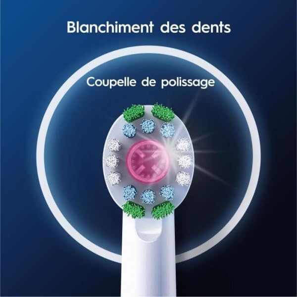 Oral-B Pro 3D White Electric Toothbrush Head, X-Shaped Bristles and Unique Polishing Cup for Teeth Whitening and to Remove Surface Stains, Pack of 8 Toothbrush Heads, White - Image 5