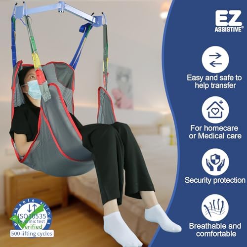 Universal Full Body Patient Lift Sling, Mesh Fabric Patient Sling Transfer and Bathing aids, 500lb Weight Capacity (Large) - Image 2