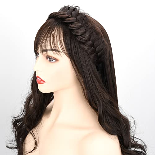 DIGUAN Wide Messy Braided Headband With Teeth Synthetic Hair Plaited Headband High Elasticity Braids Fishtail Braided Hair Band Hairpiece for Girls Women (Sandy Blonde) - Image 5