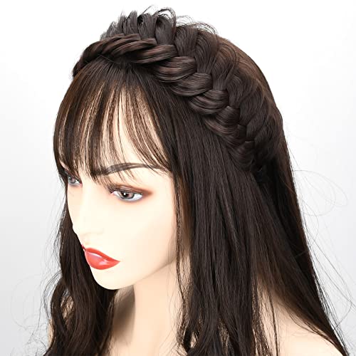 DIGUAN Wide Messy Braided Headband With Teeth Synthetic Hair Plaited Headband High Elasticity Braids Fishtail Braided Hair Band Hairpiece for Girls Women (Sandy Blonde) - Image 6