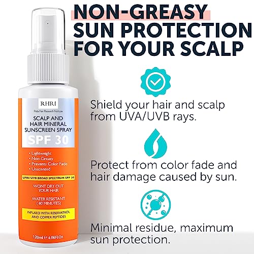 Premium SPF 30 Hair Sunscreen Spray | Non-Greasy UV Protection for Hair and Scalp | Prevents Color Fade and Dryness | Travel-Size UV Protection | Beach SunBlock | Scalp Sunscreen 4 oz 120 ml - Image 2
