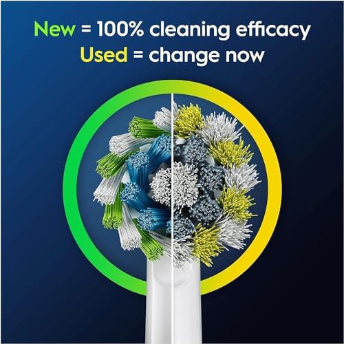 Oral-B Pro Cross Action Electric Toothbrush Head, X-Shape and Angled Bristles for Deeper Plaque Removal, Pack of 8 Toothbrush Heads, White - Image 4