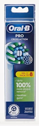 Oral-B Pro Cross Action Electric Toothbrush Head, X-Shape and Angled Bristles for Deeper Plaque Removal, Pack of 8 Toothbrush Heads, White - Image 6